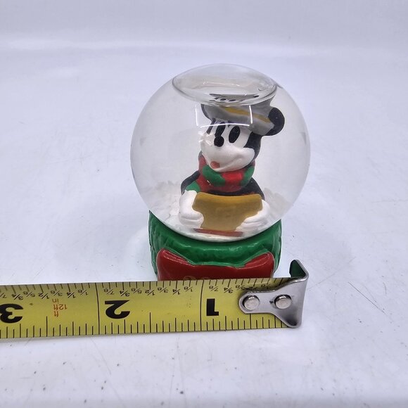 Disney Mickey Mouse Caroler Mini Snow Globe Glitter 2005 JCPenny Exclusive 2.5" - Picture 9 of 10